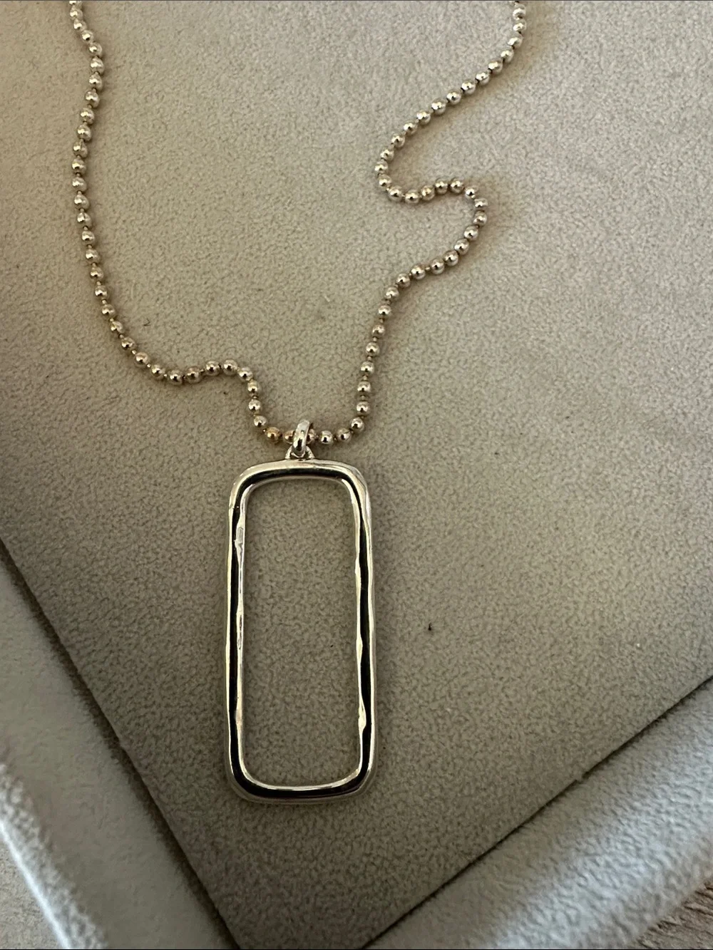 Coach Silver Thailand 925 Rectangular Pendant Necklace